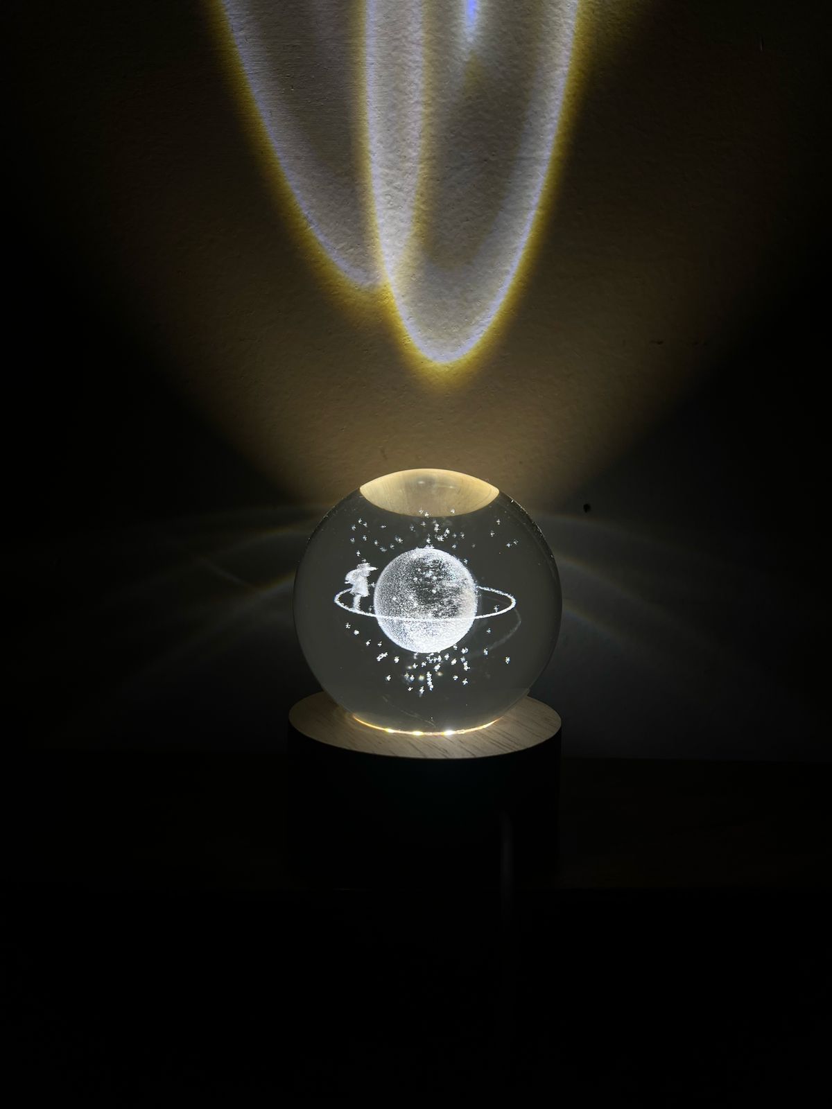 3D Crystal Night Lamp โ Fairy on Planet | Magical LED Gift Lamp