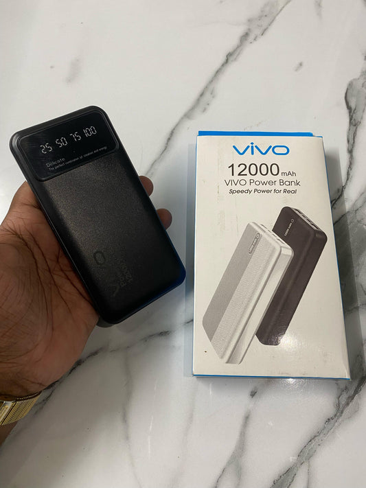 Vivo 12000mAh Power Bank – Speedy Charging with Smart LED Display