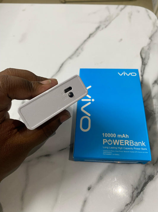 Vivo 10000mAh Power Bank – Compact, Fast Charging, Long-Lasting Battery