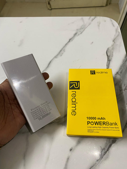 Realme 10000mAh Power Bank – High-Speed Charging | Compact & Powerful
