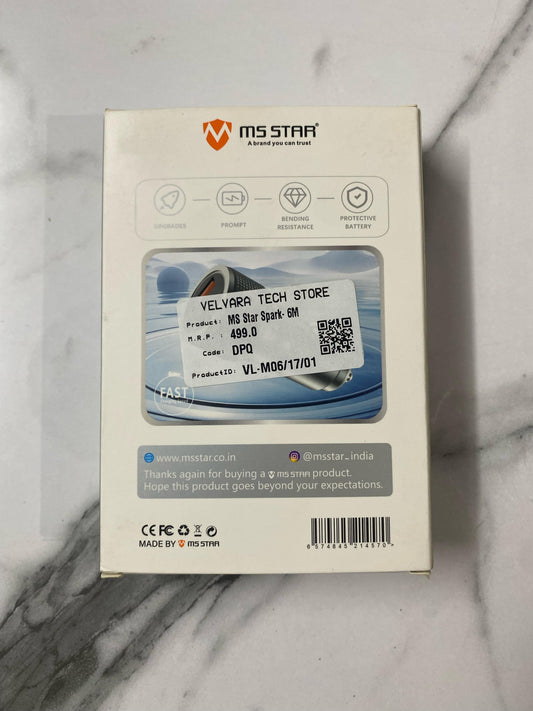 🚗 MS STAR 65W PD Spark Car Charger | QC 3.0 | Type-C | Super Fast Charging ⚡