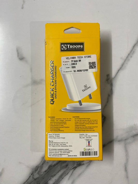 Troops 2.1A Quick USB Charger ⚡ Compact & Reliable Wall Adapter 🔋