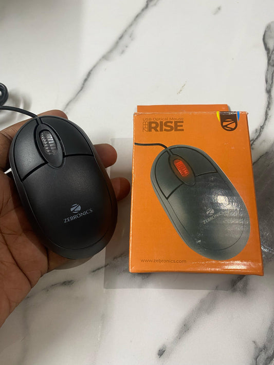 ๐ฑ๏ธ Zebronics ZEB-RISE USB Optical Mouse โ Reliable, Classic & Comfortable ๐งก Wired Simplicity | Plug & Play | Everyday Performance