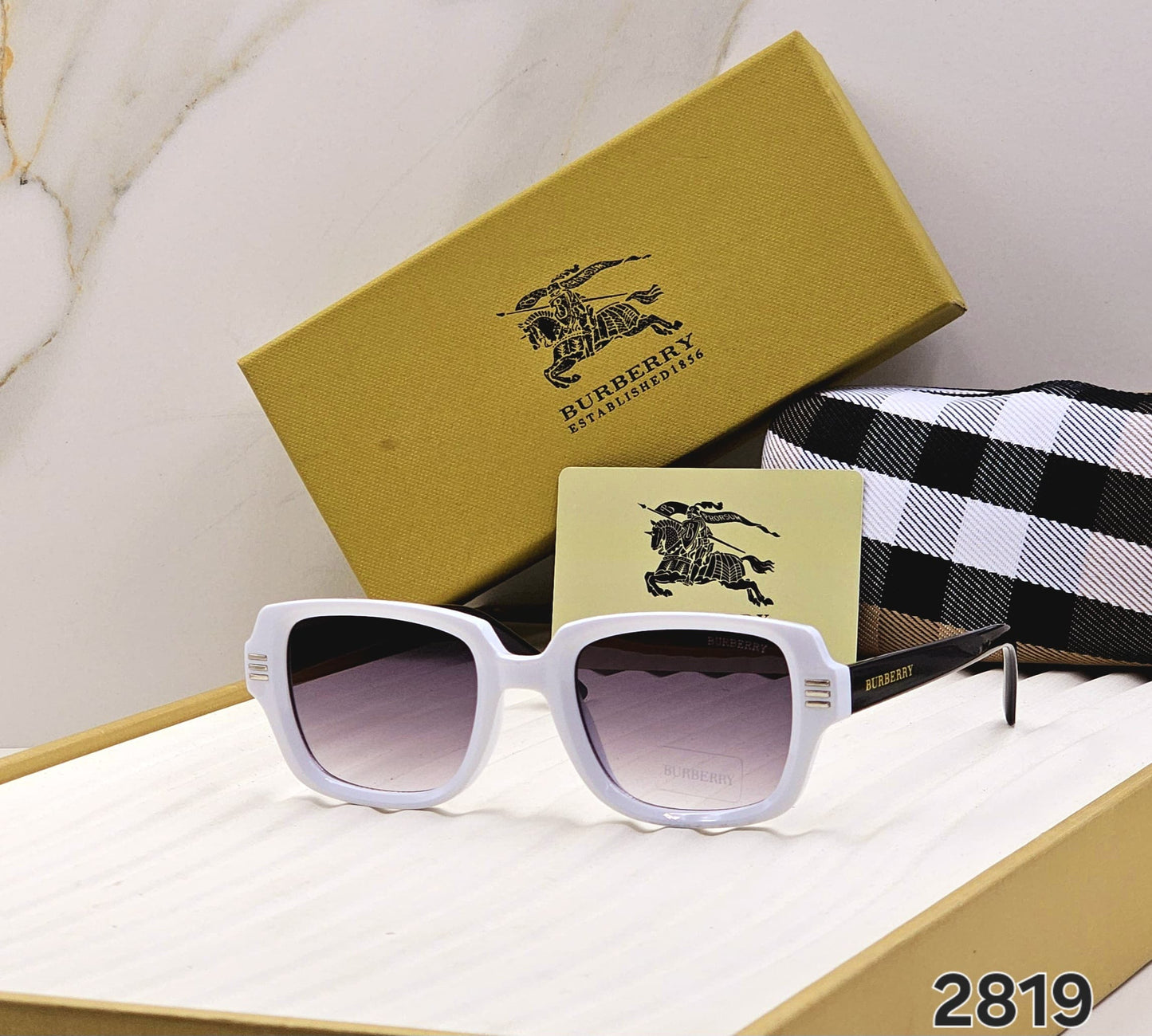 Burberry-Inspired Premium Sunglasses 🕶️ | Iconic Check Temples | UV Protected | Unisex Fashion 🖤