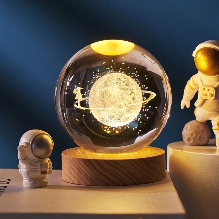 3D Crystal Night Lamp โ Fairy on Planet | Magical LED Gift Lamp