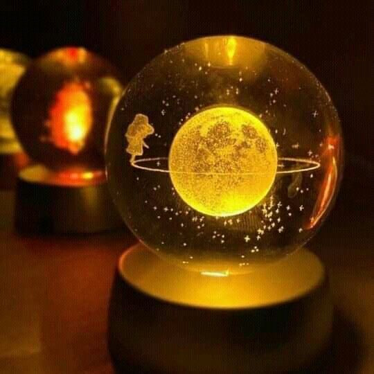 3D Crystal Night Lamp โ Fairy on Planet | Magical LED Gift Lamp