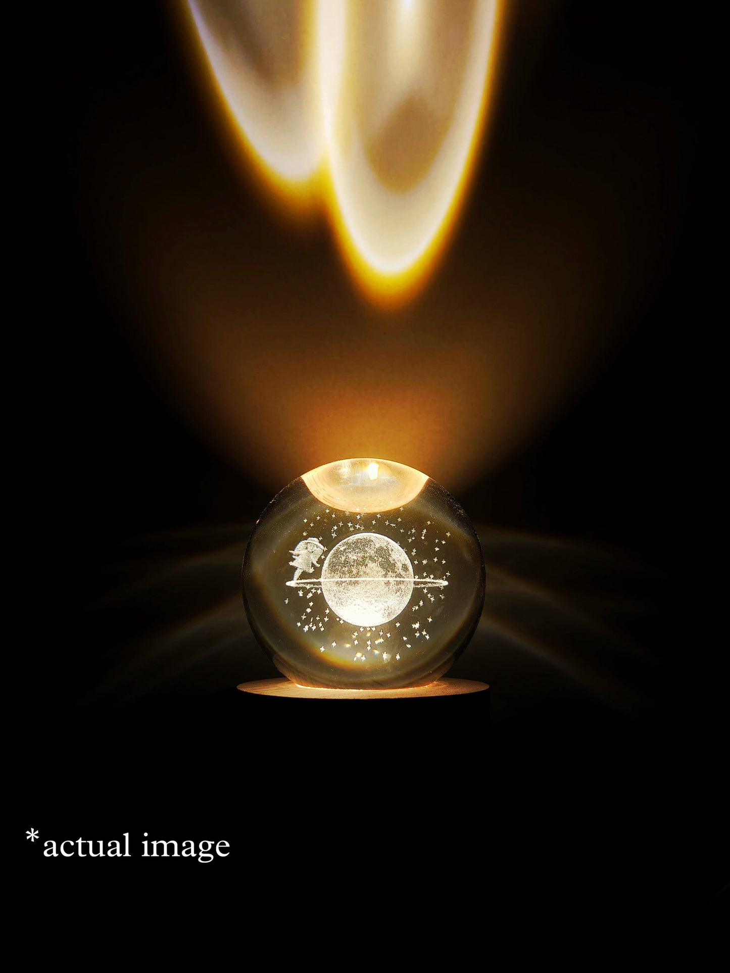 3D Crystal Night Lamp โ Fairy on Planet | Magical LED Gift Lamp