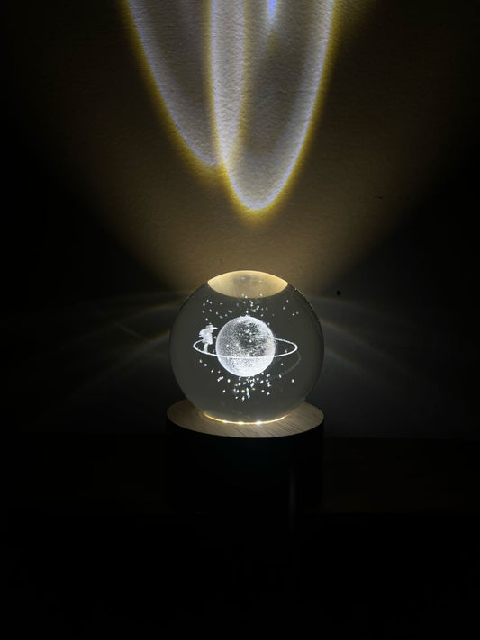 3D Crystal Night Lamp – Fairy on Planet | Magical LED Gift Lamp