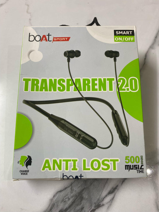 boAt Sport Transparent 2.0 | Wireless Neckband 🎧 | Anti-Lost Feature 📍 | 500 Hours Standby ⏳ | Smart ON/OFF 🔥