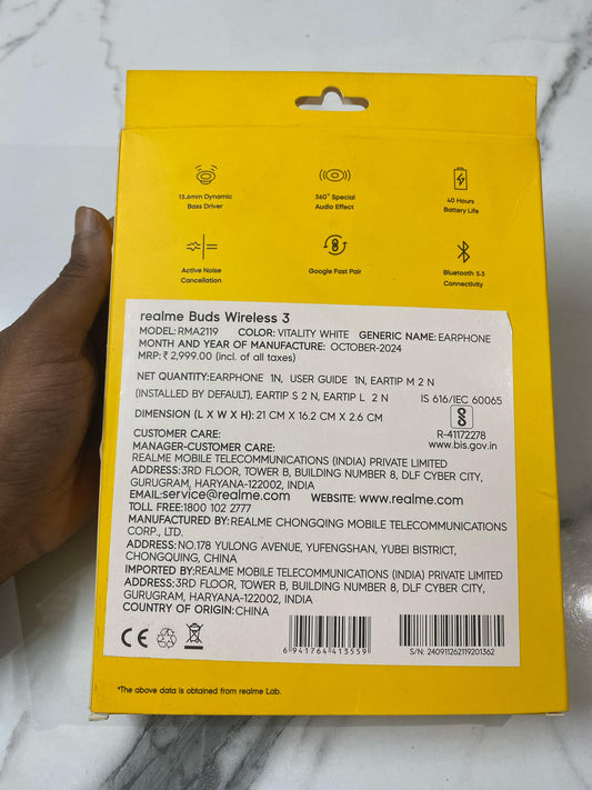 realme Buds Wireless 3 | Crystal Clear Sound 🎧 | Long Battery Life 🔋 | Stylish Sport Design 🏃‍♂️ | Fast Charging ⚡