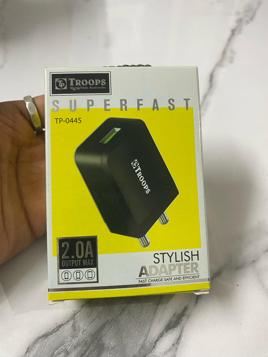 ⚡ Troops 2.0A Stylish Adapter | TP-0445 | Superfast Charging 🔌