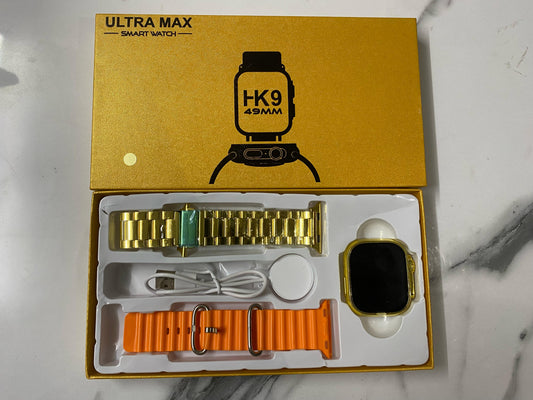 🥇 ULTRA MAX HK9 Smartwatch 49mm | Gold Edition | Extra Strap Included