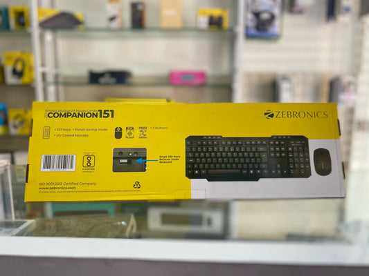Zebronics Companion 151 Wireless Keyboard & Mouse Combo | 2.4GHz, 1200 DPI, 8 Hotkeys 🔋 Plug & Play
