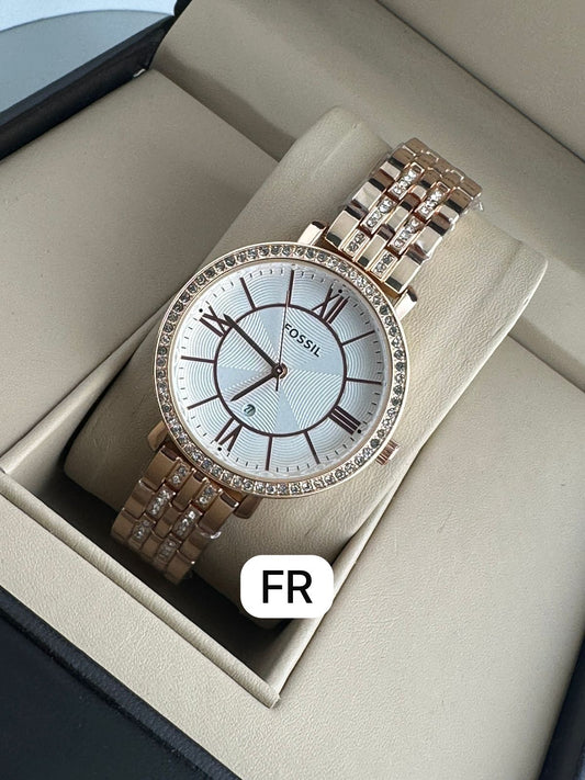 Fossil Style Luxury Women's Watch 💎 – Multiple Color Options | Crystal Bezel | Master Quality